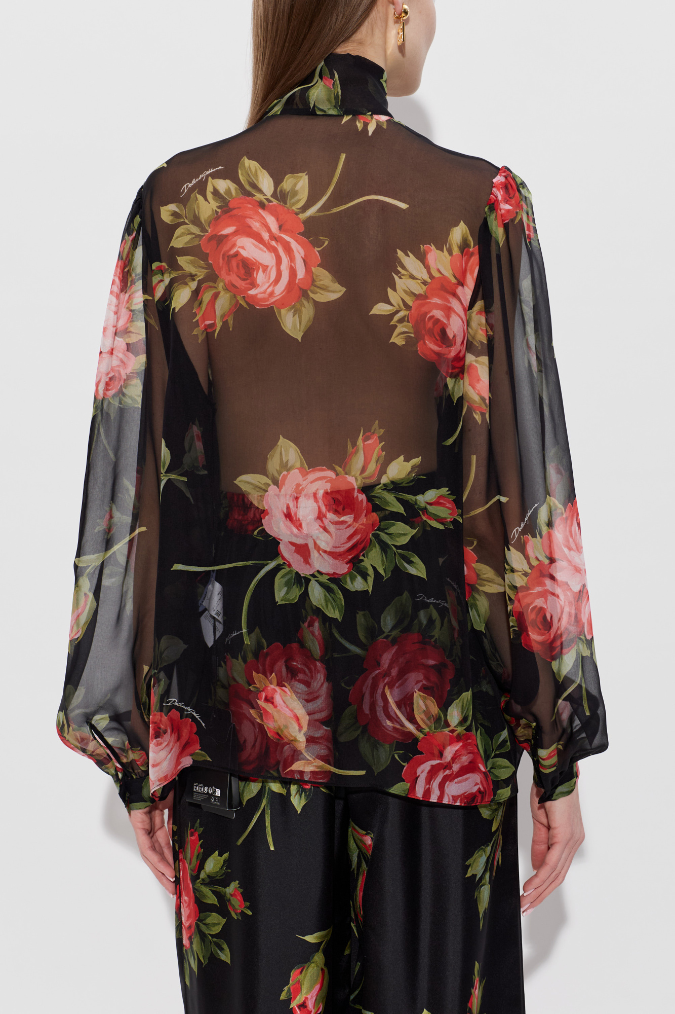 Dolce & Gabbana Silk shirt with floral motif | Women's | Vitkac